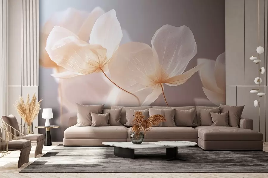 fototapet Petale de lotus, o compoziție delicată cu un fundal roz w08500v1