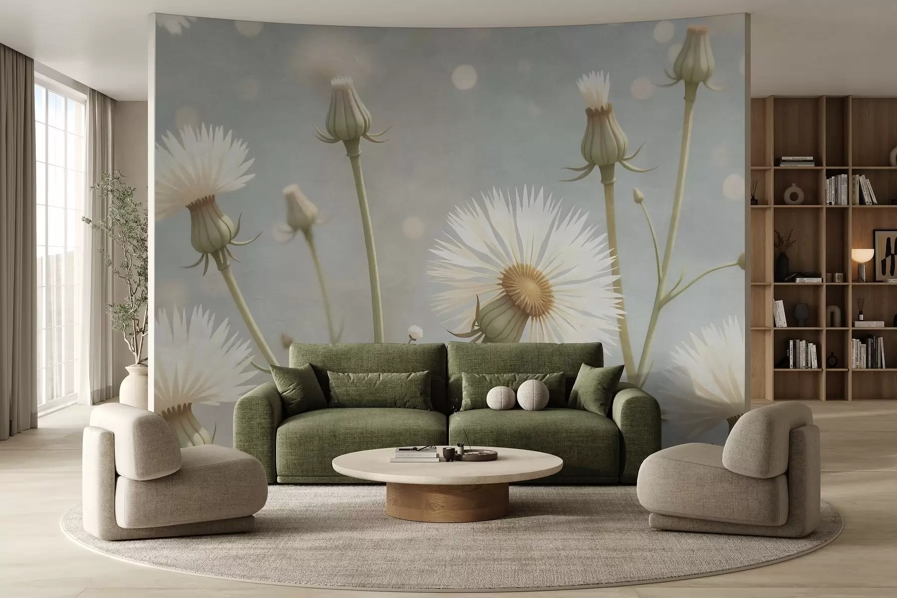 fototapet Păpădii aerisite pictate w02614