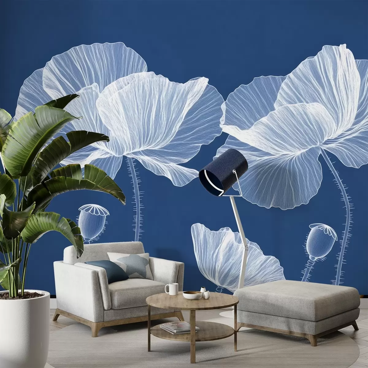 fototapet Mac sălbatic pictat în grădină w02622