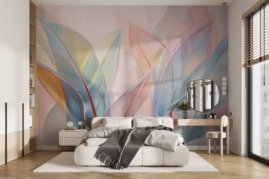 fototapet Frunze multicolore stilizate w02624