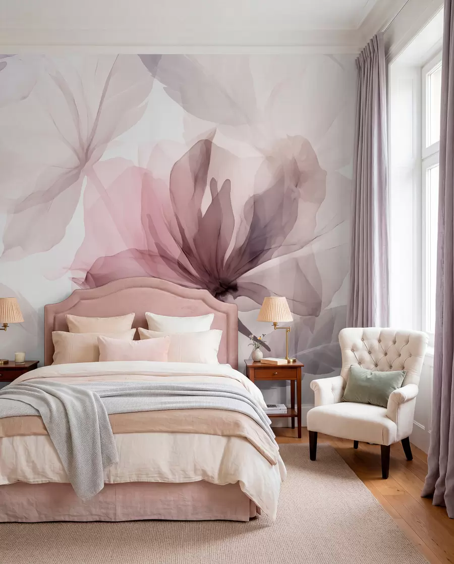 fototapet Flori efemere în culori pastelate delicate w02755