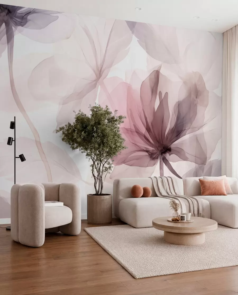 fototapet Flori efemere în culori pastelate delicate w02755