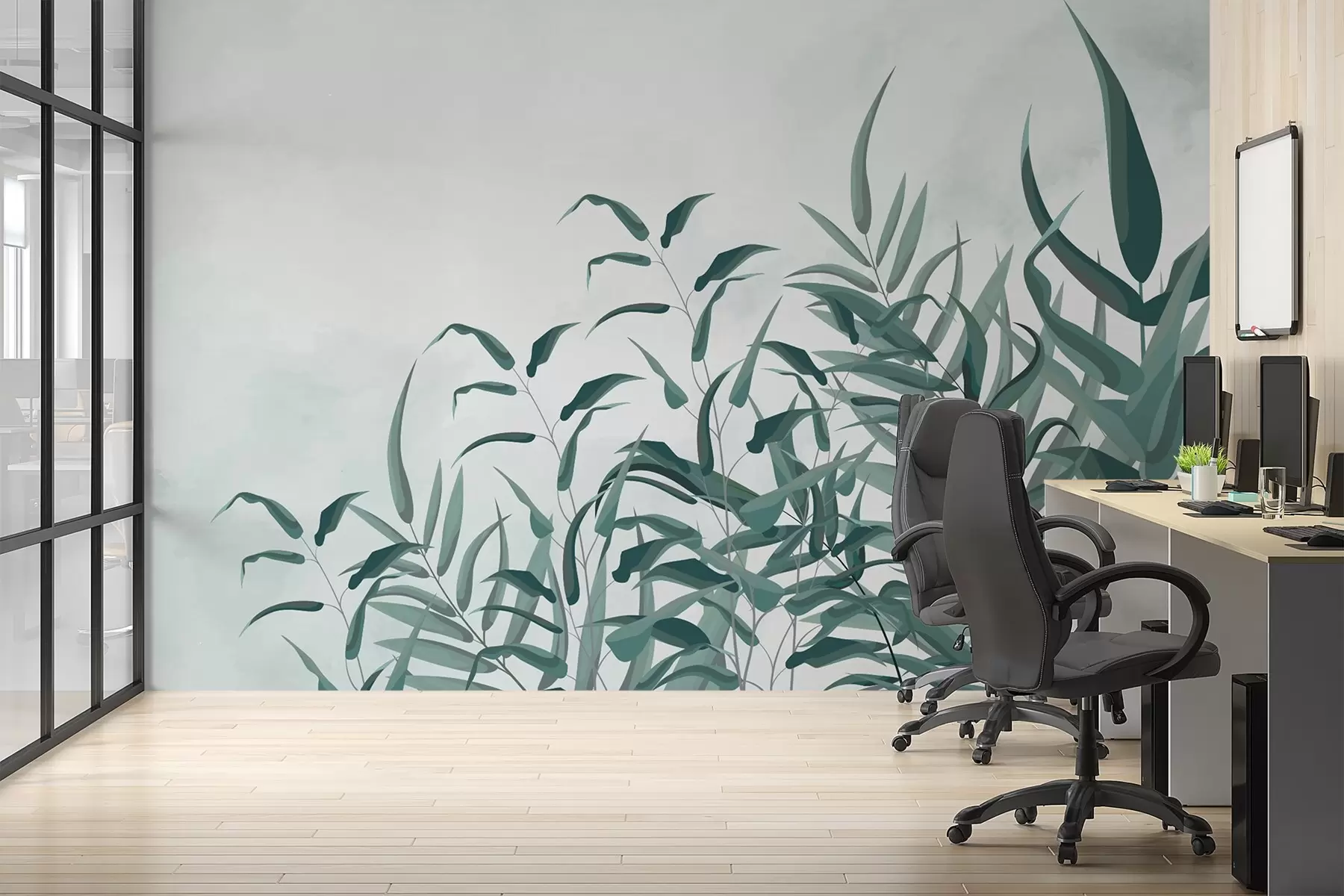 fototapet frunze verzi mari w02806v1