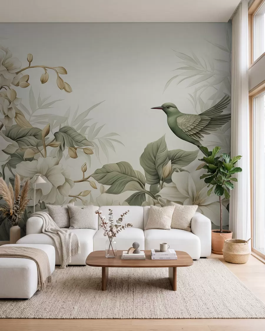 fototapet Peisaj tropical cu flori w02844