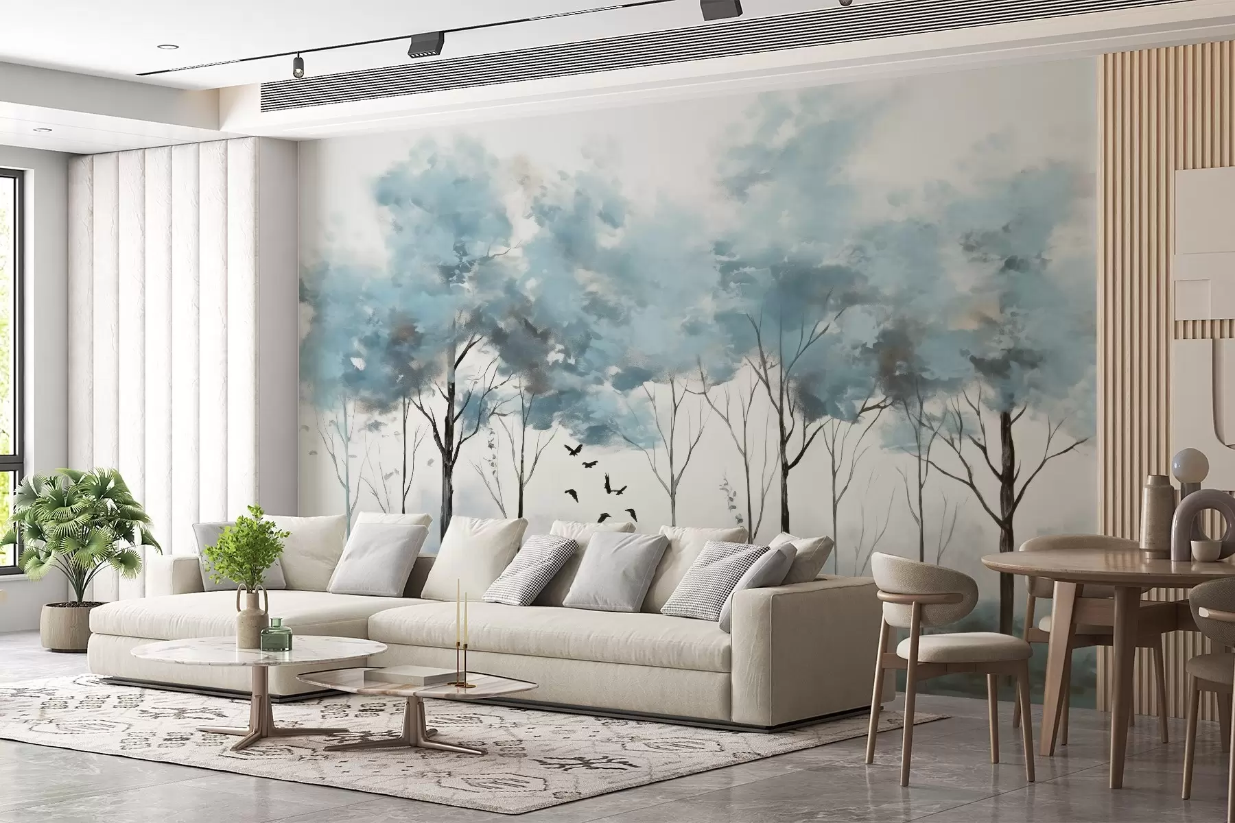 fototapet Copaci pastel și suprafață de apă w02780