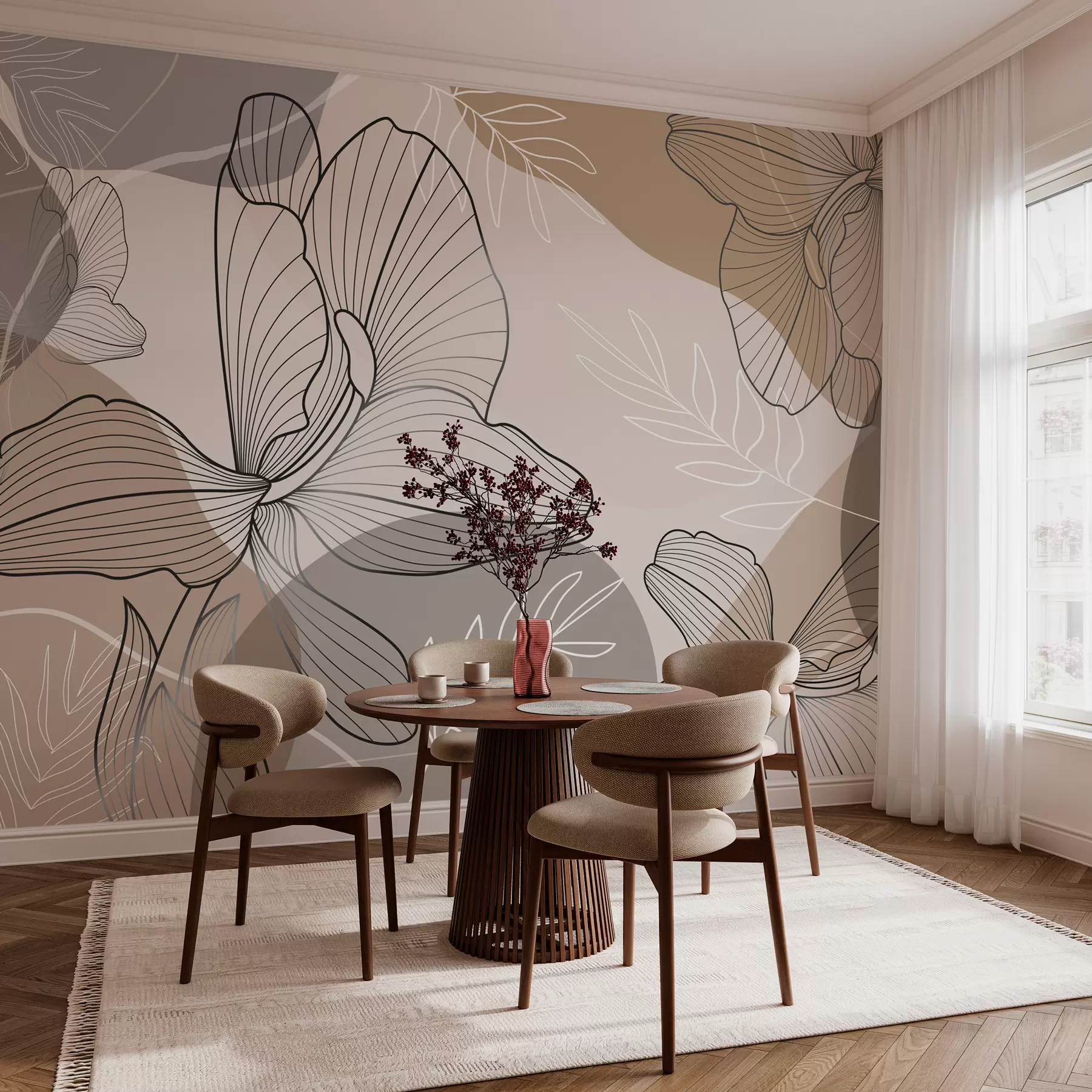 fototapet Design vectorial floral în nuanțe pastelate w02914