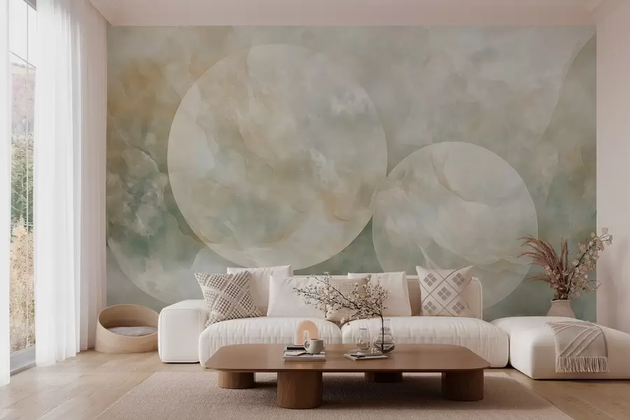 fototapet Tapet abstract cu cercuri mari în stilul mamei de perle w02907