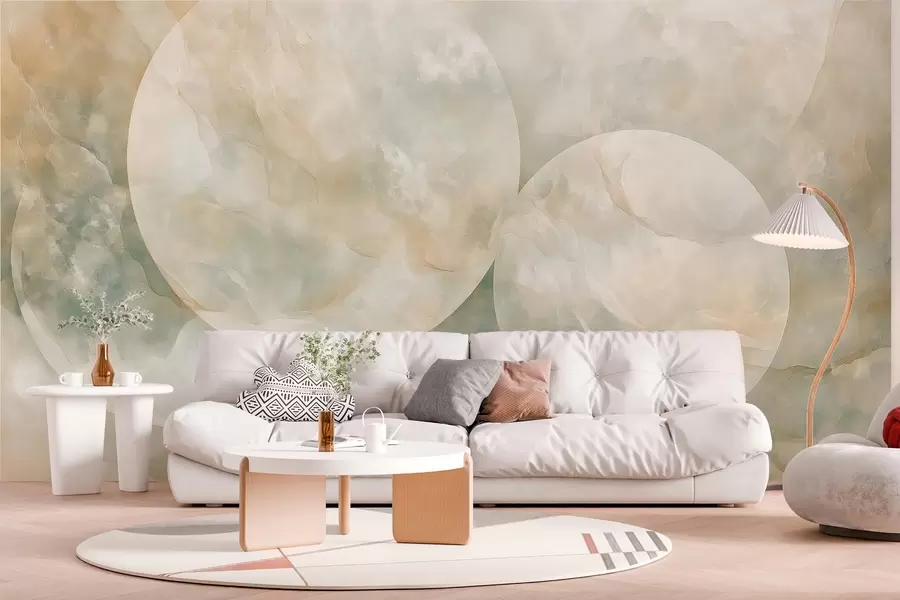 fototapet Tapet abstract cu cercuri mari în stilul mamei de perle w02907