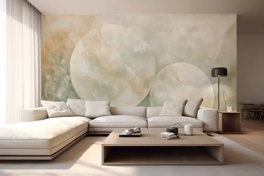 fototapet Tapet abstract cu cercuri mari în stilul mamei de perle w02907
