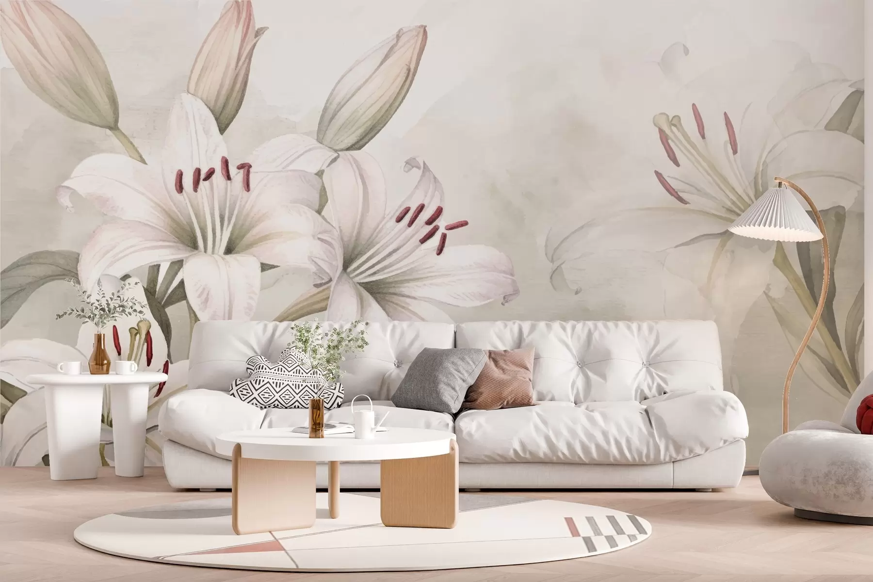 fototapet Crini mari albi w02958