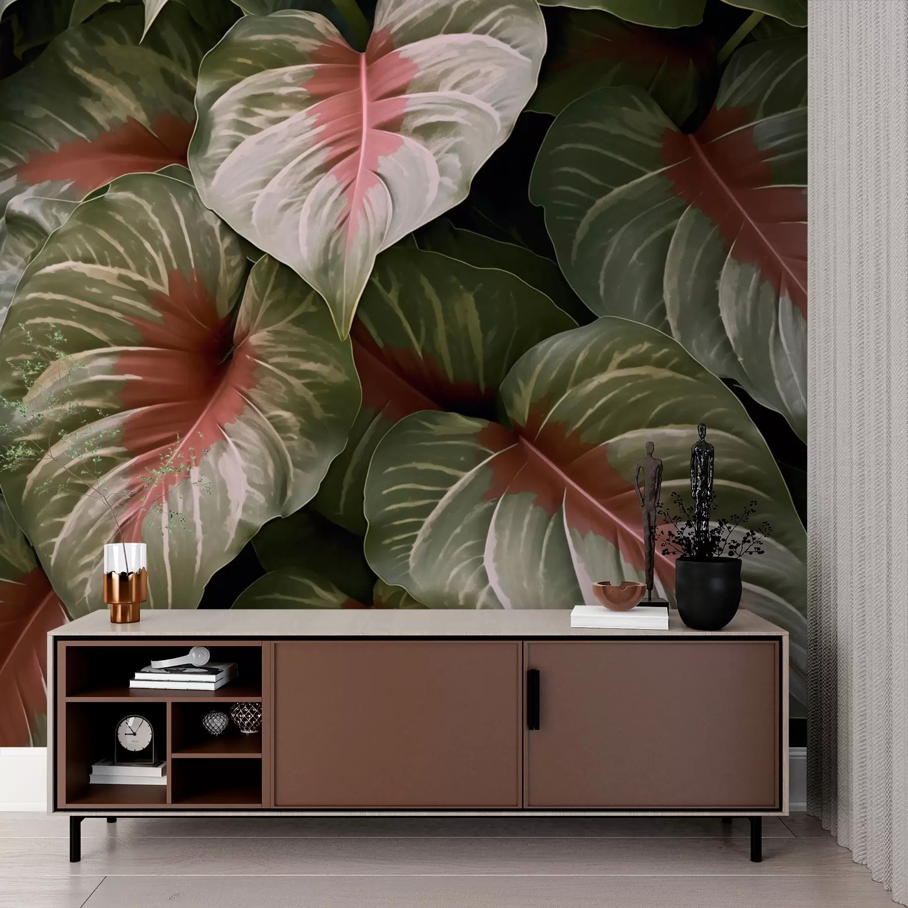 fototapet Frunze tropicale mari w03033