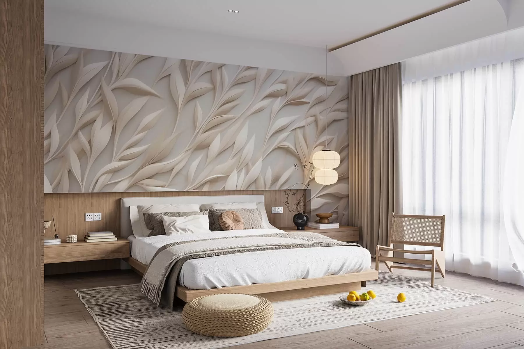 fototapet Ramuri pe fundal deschis w08728