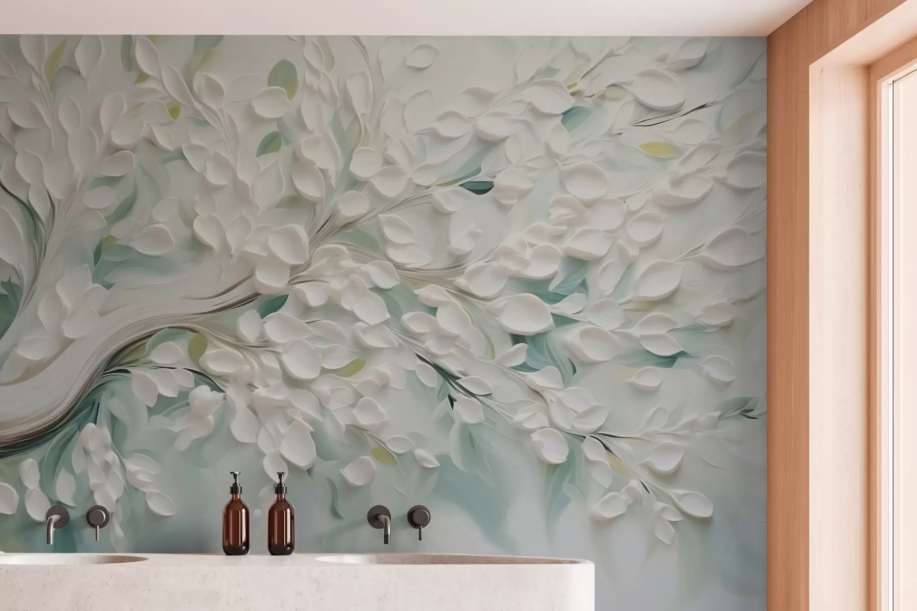 fototapet Arbore abstract imitație perie lovituri w03065