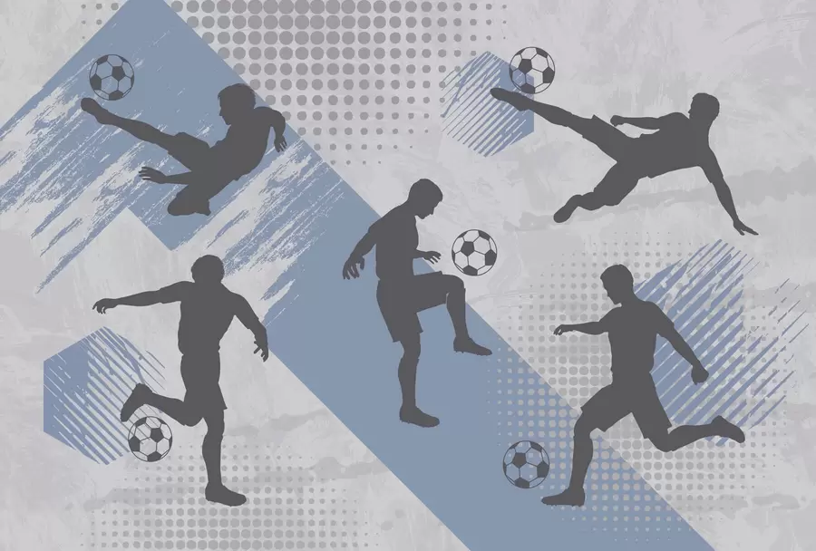 fototapet Siluete de jucători de fotbal pe un fundal abstract w03001v1