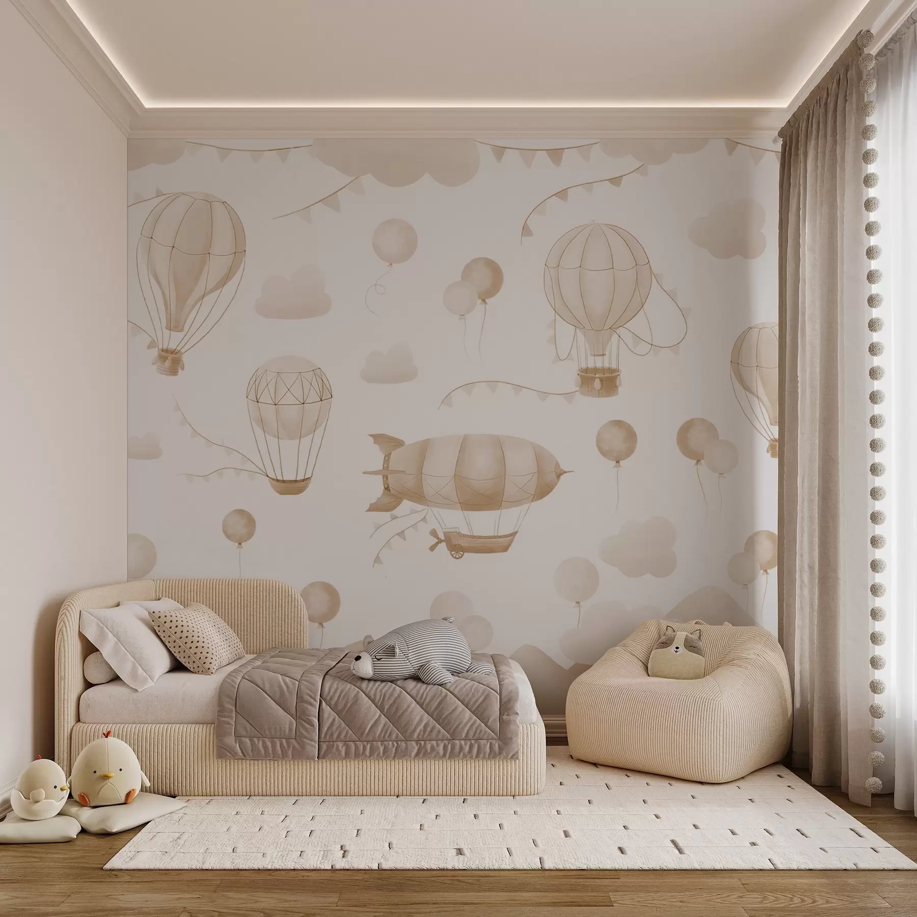 fototapet Design acuarelă pentru copii cu baloane w08765v4