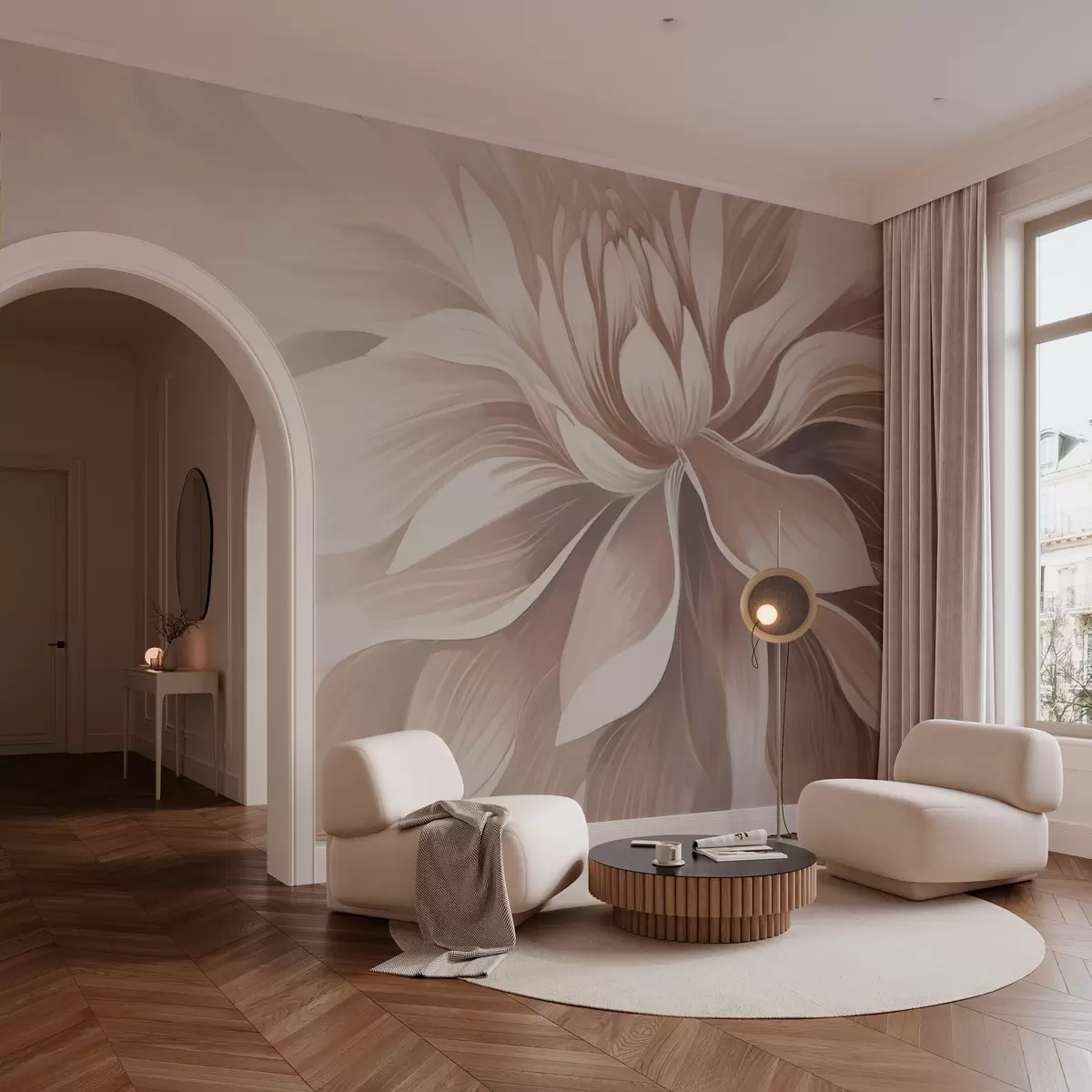 fototapet Floare pastel trendy în ceață ușoară w03128v1