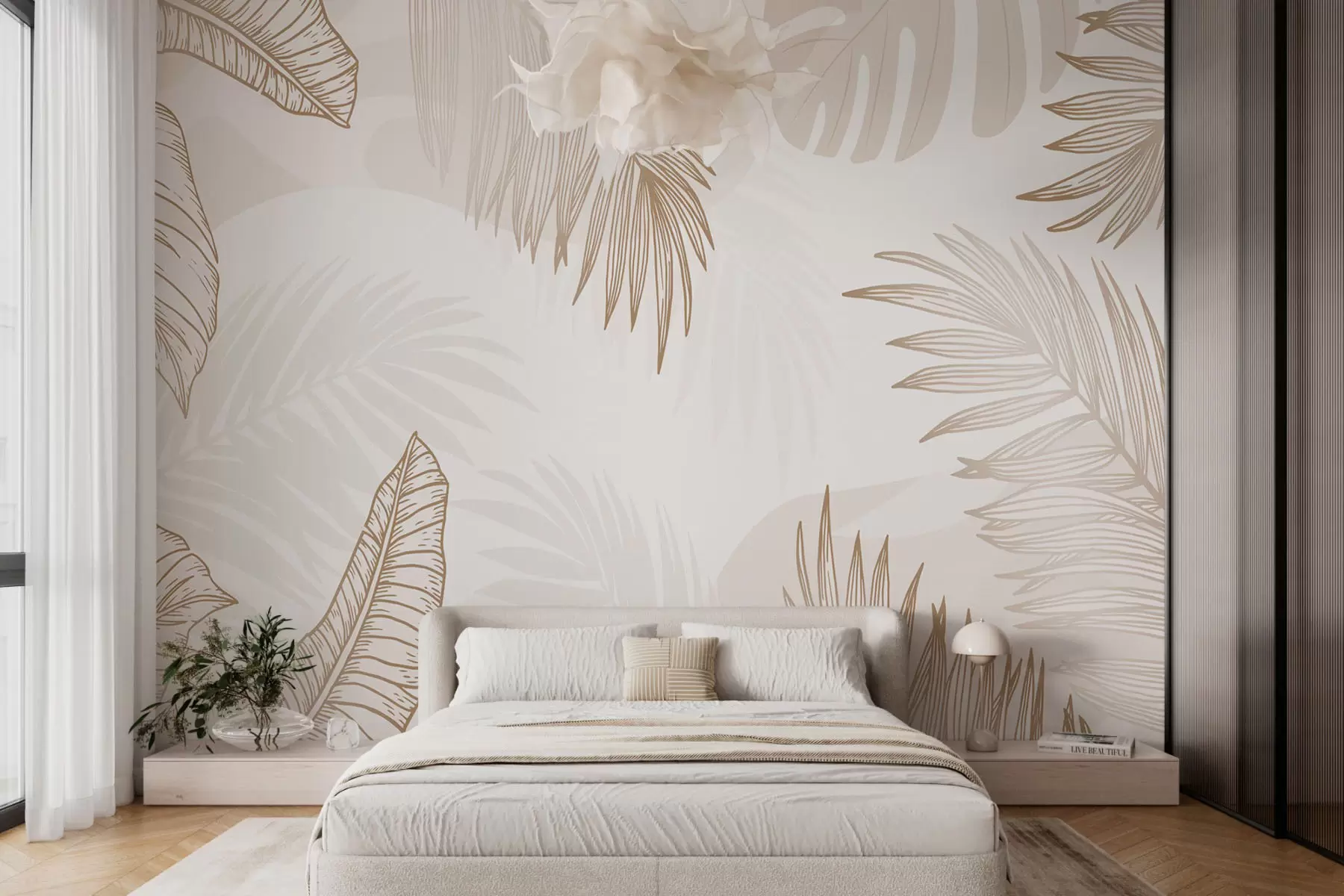 fototapet Frunze tropicale în stil grafic w03260