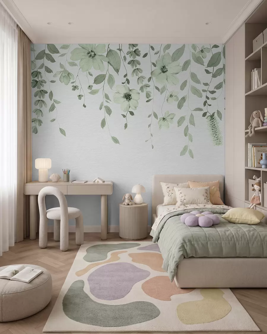 fototapet Flori curgătoare în verde w03315v2