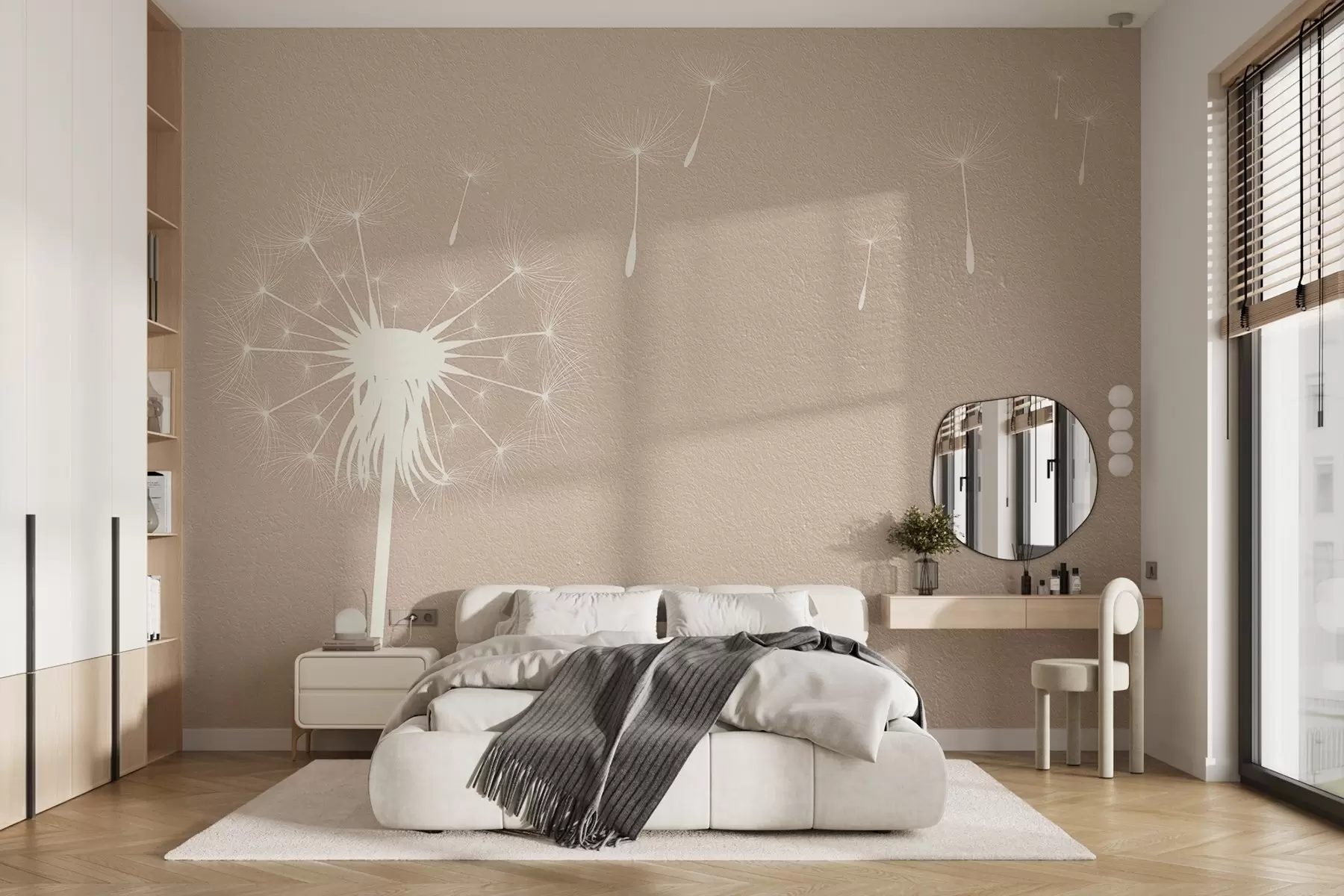 fototapet Dandelion pe fundal textura w03318