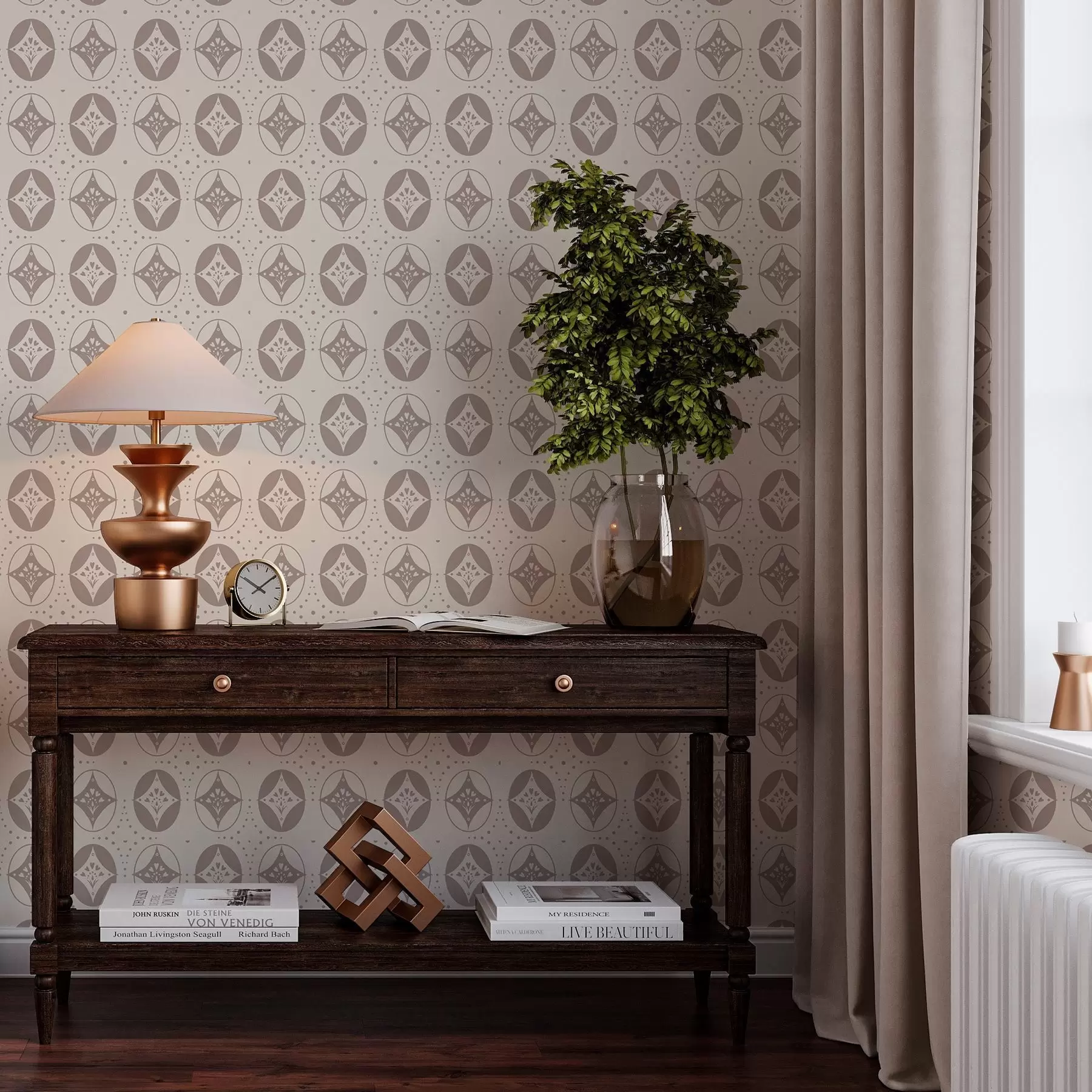 fototapet Ornament geometric delicat cu romburi a00035