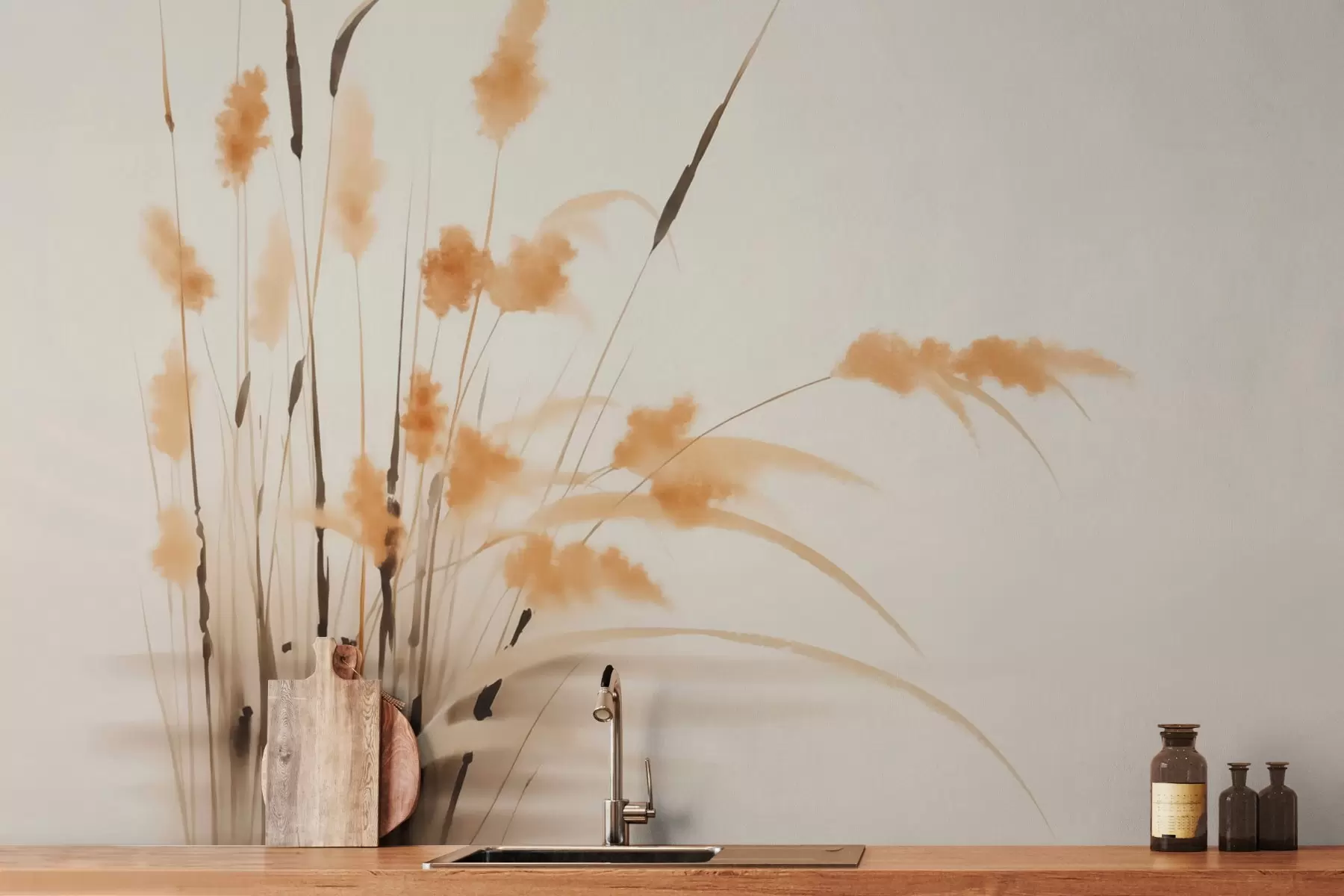 fototapet Reed imitație acuarelă w03463