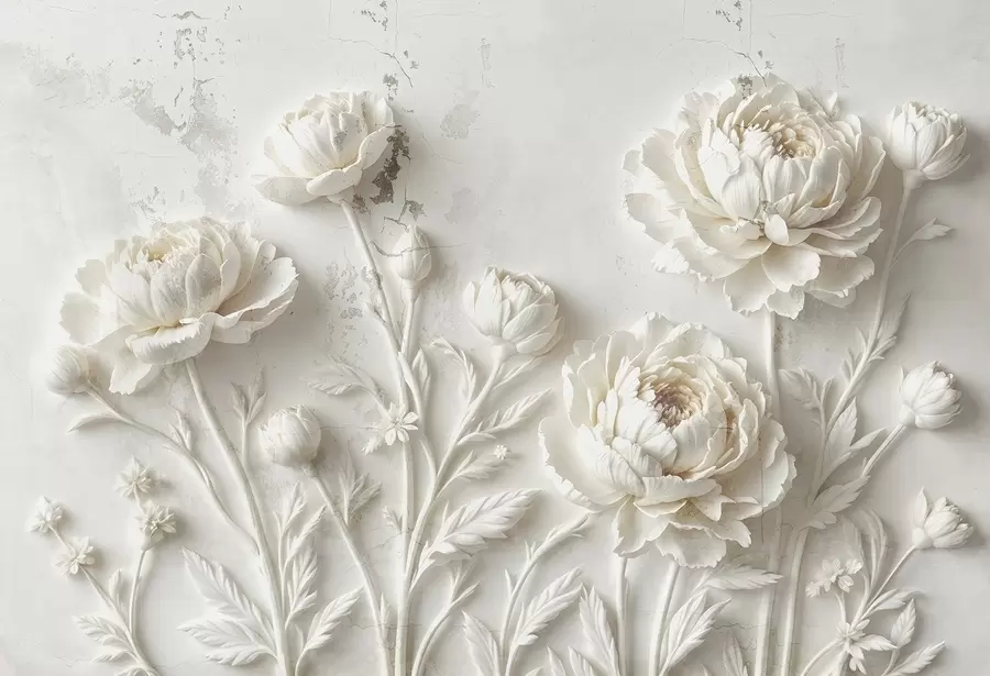 fototapet Flori pe un fundal de beton stil grunge w03553