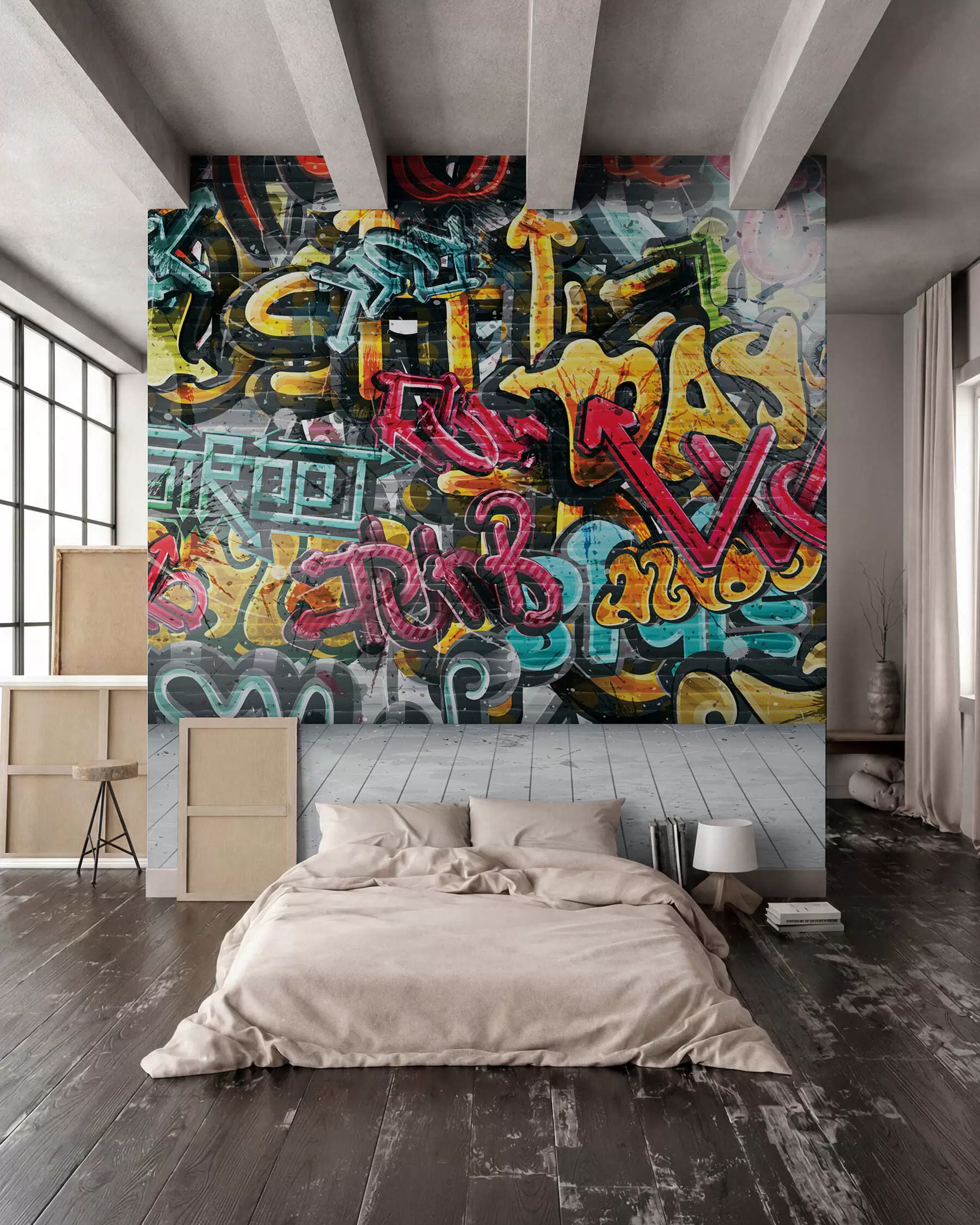 fototapet Graffiti în culori vii u56045