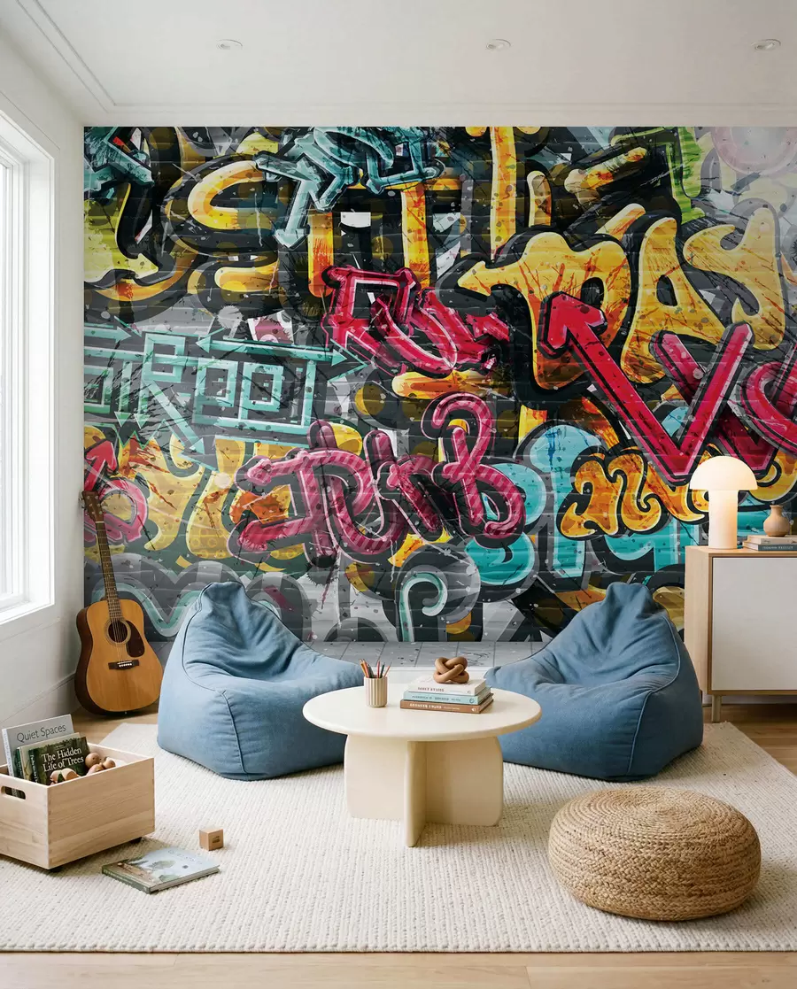 fototapet Graffiti în culori vii u56045