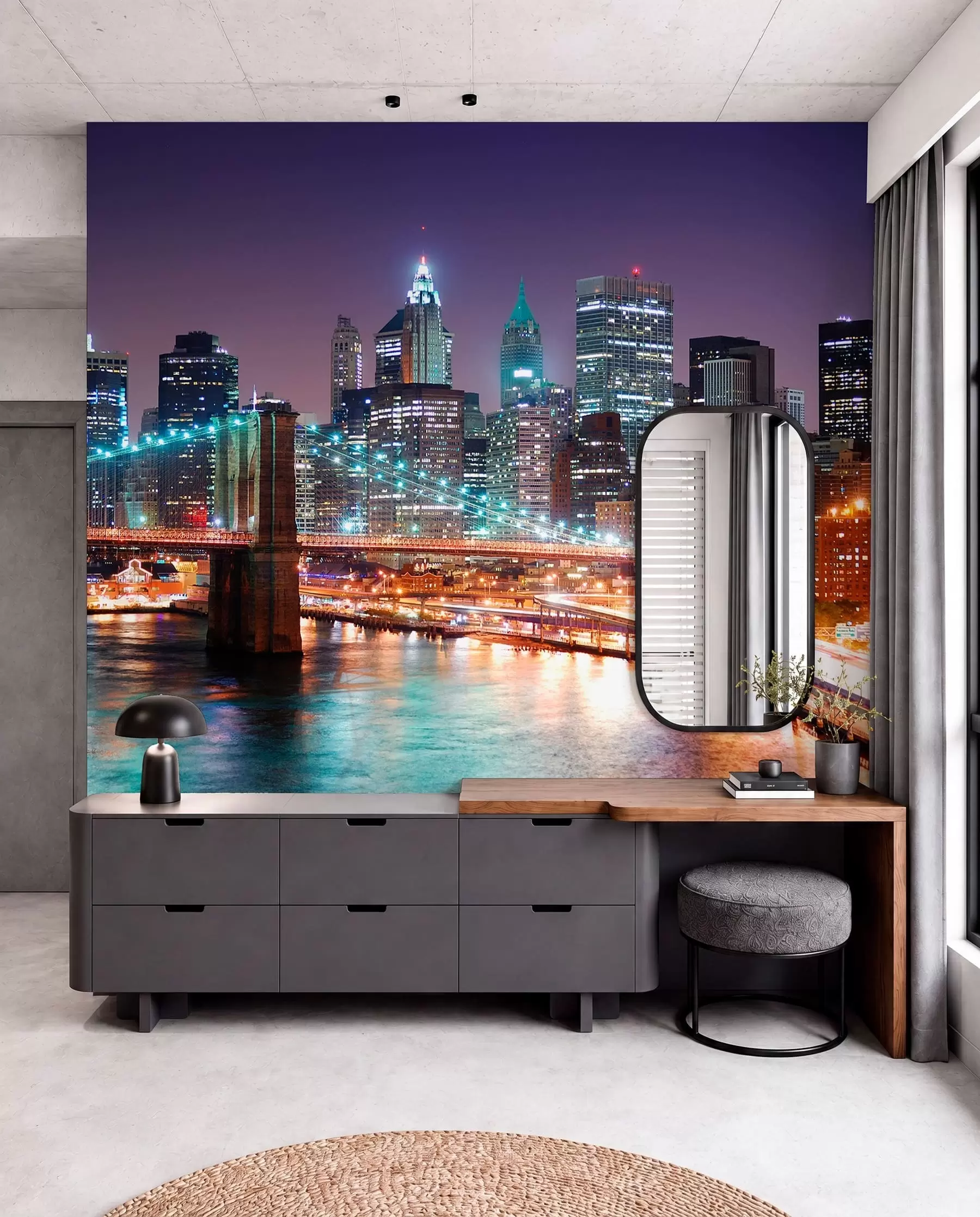 fototapet Luminile podului Brooklyn u57210