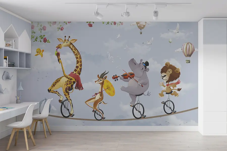 fototapet Animale - acrobați de circ u26075