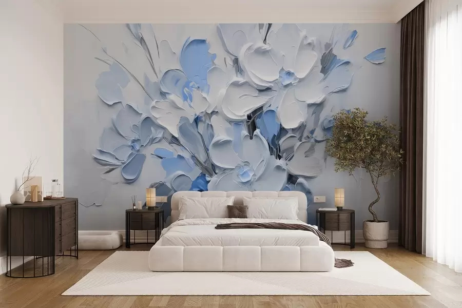 fototapet Flori volumetrice abstracte în stilul picturii în ulei w03582v1