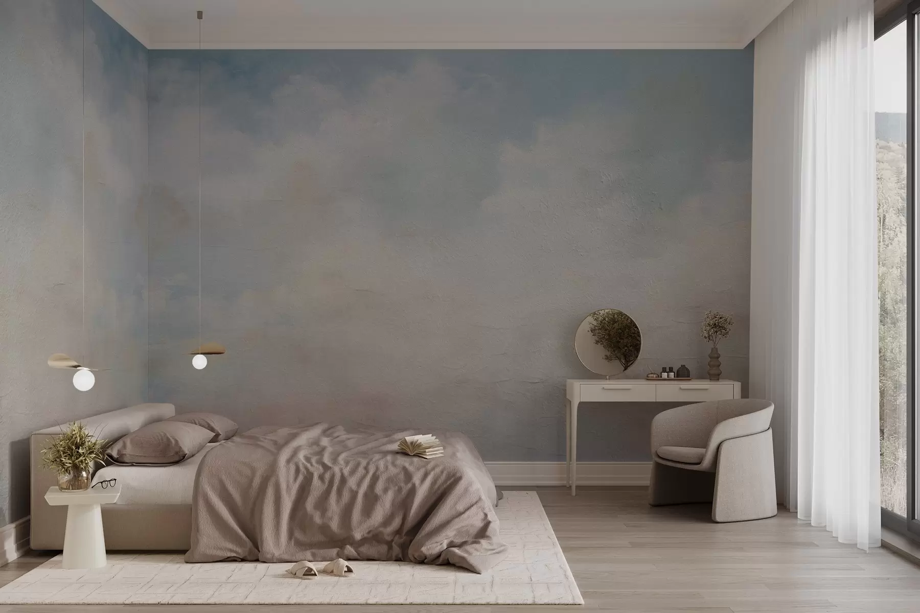 fototapet Cer abstract cu nori în stil grunge w03603