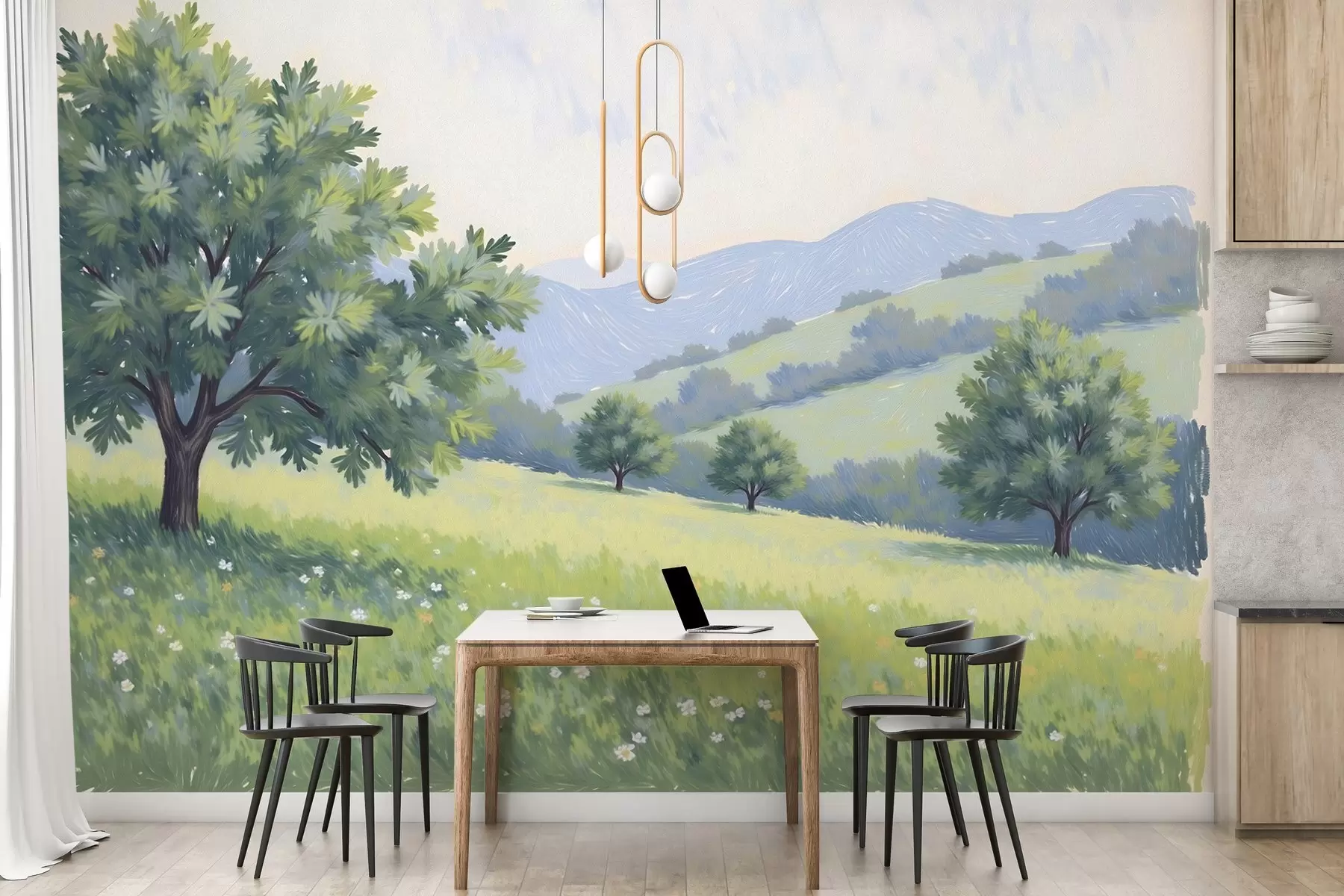 fototapet Peisaj pictat în stil ulei w03656