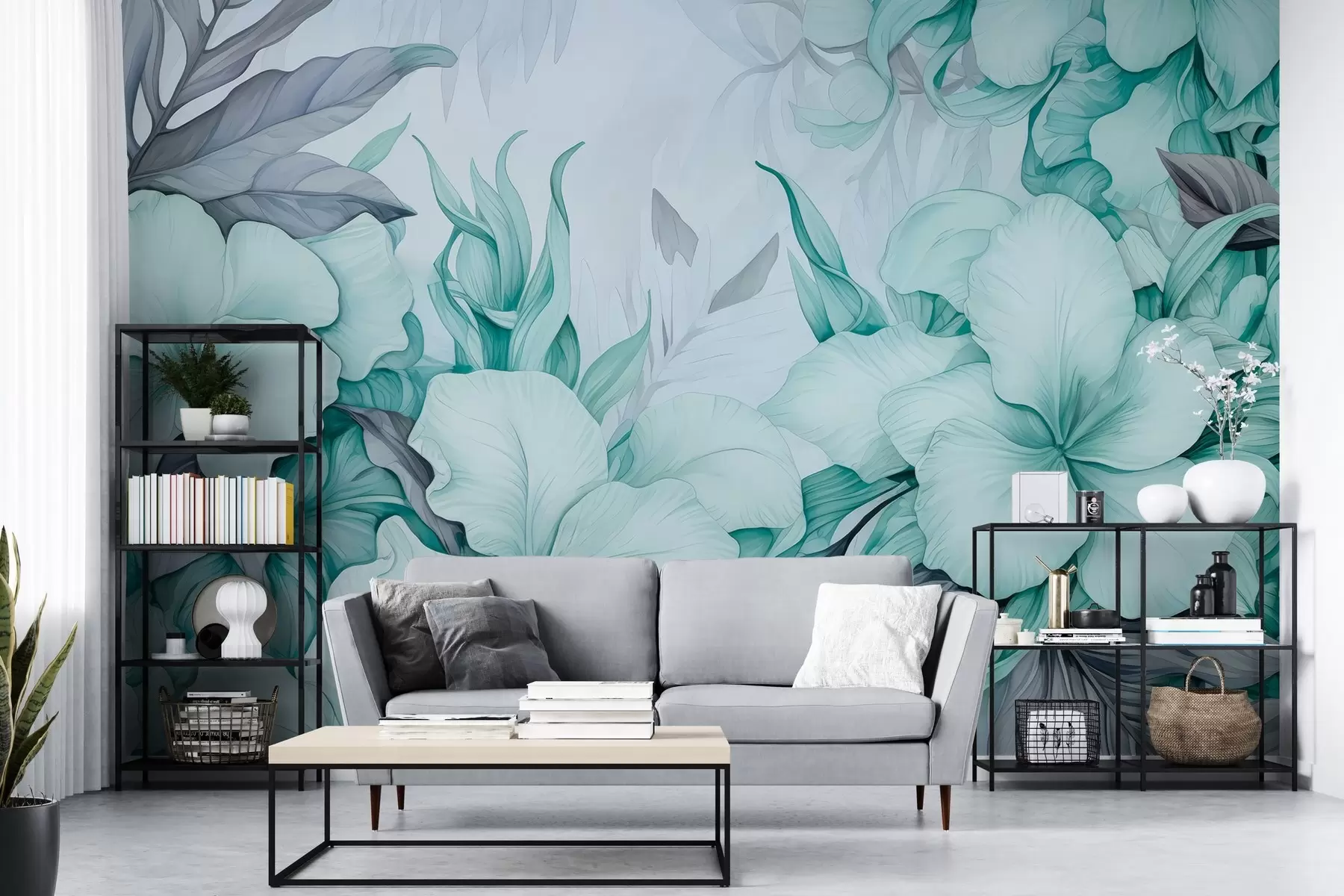 fototapet Acuarelă flori tropicale w03661v1