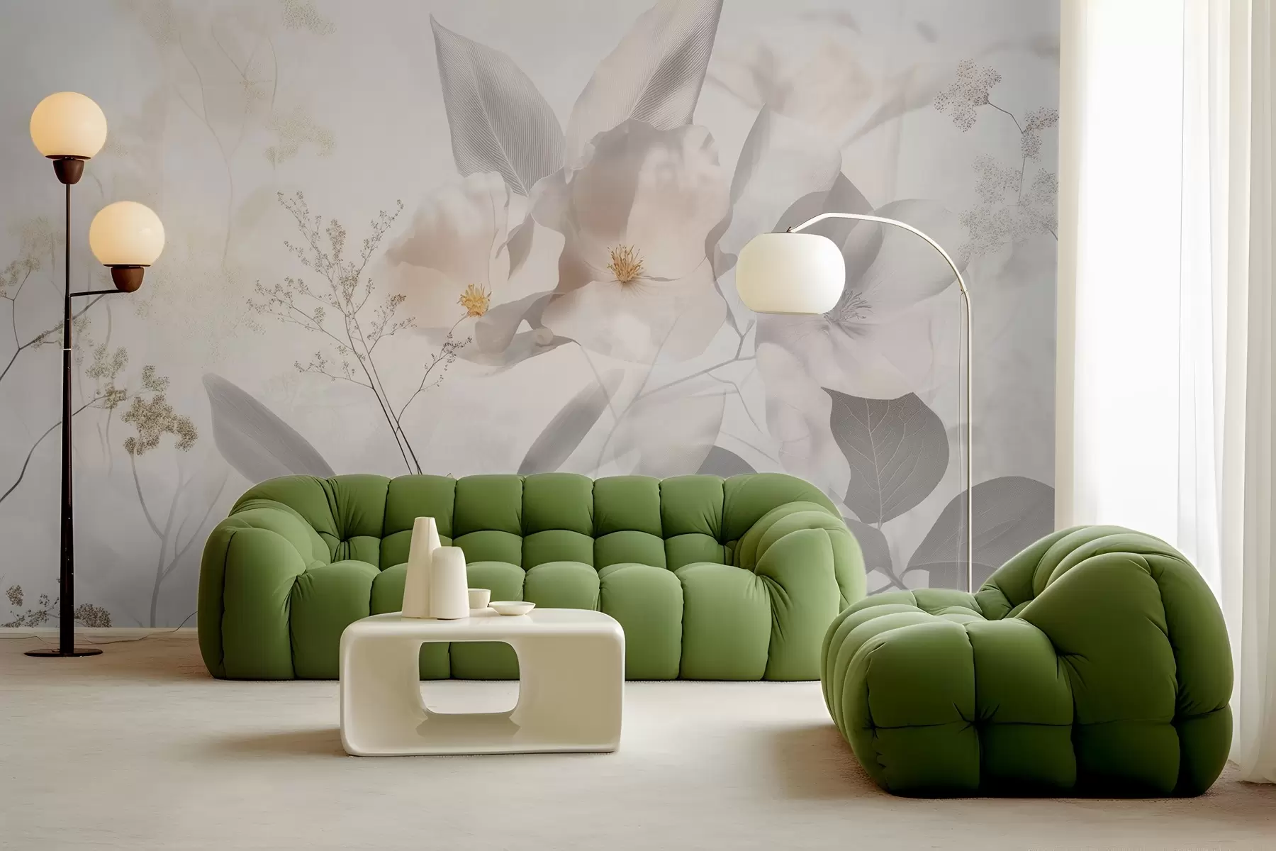 fototapet Flori și ramuri cu frunze w03717