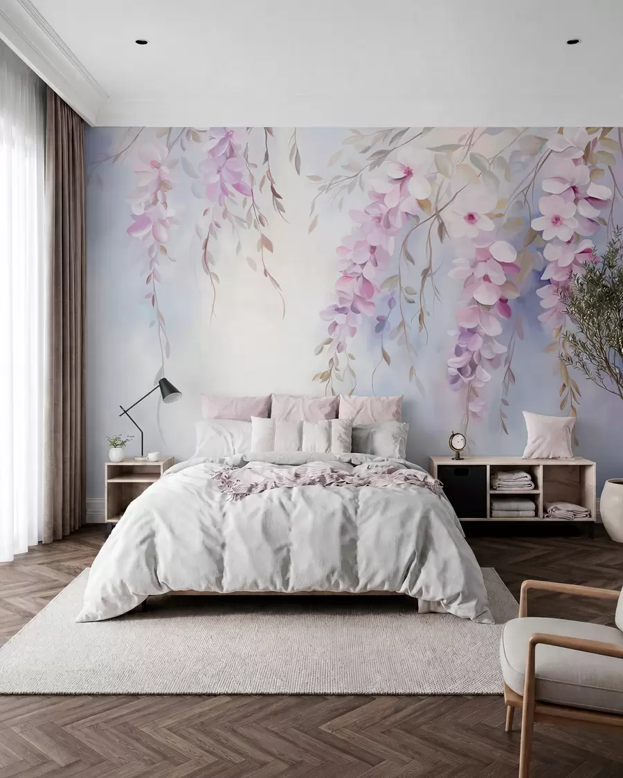 fototapet Glicină în pastel w09010