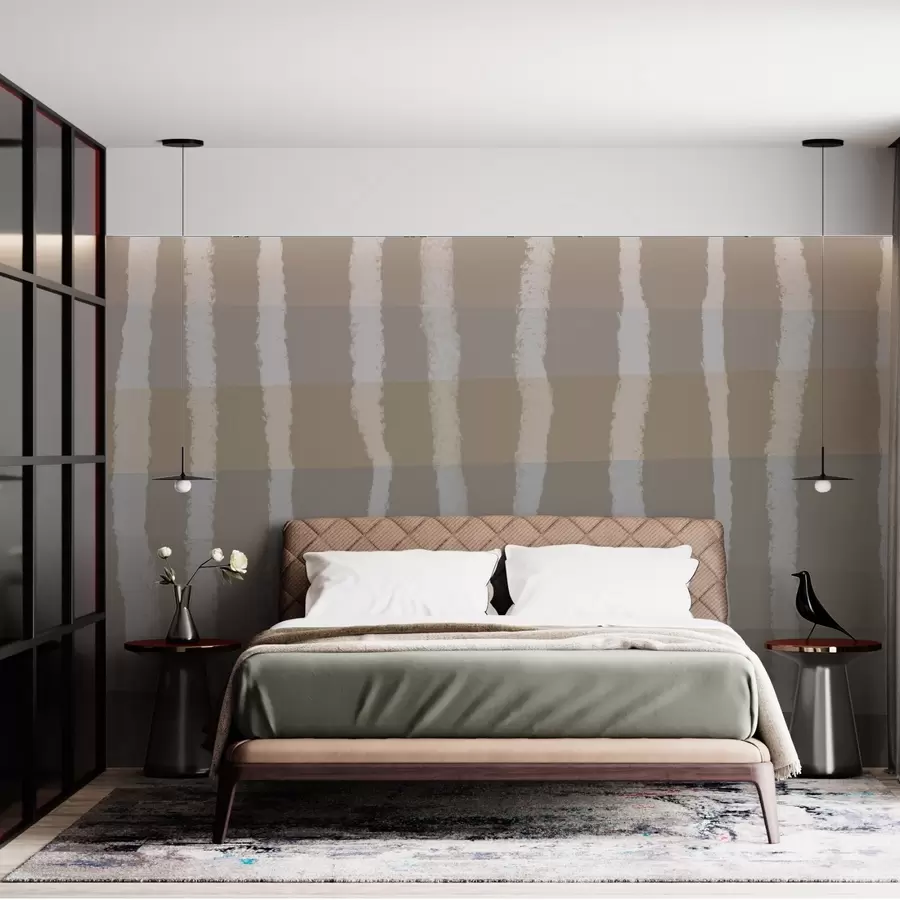 fototapet Lines of Calm, linii ondulate verticale, model repetitiv, forme geometrice, gradație moale w03788