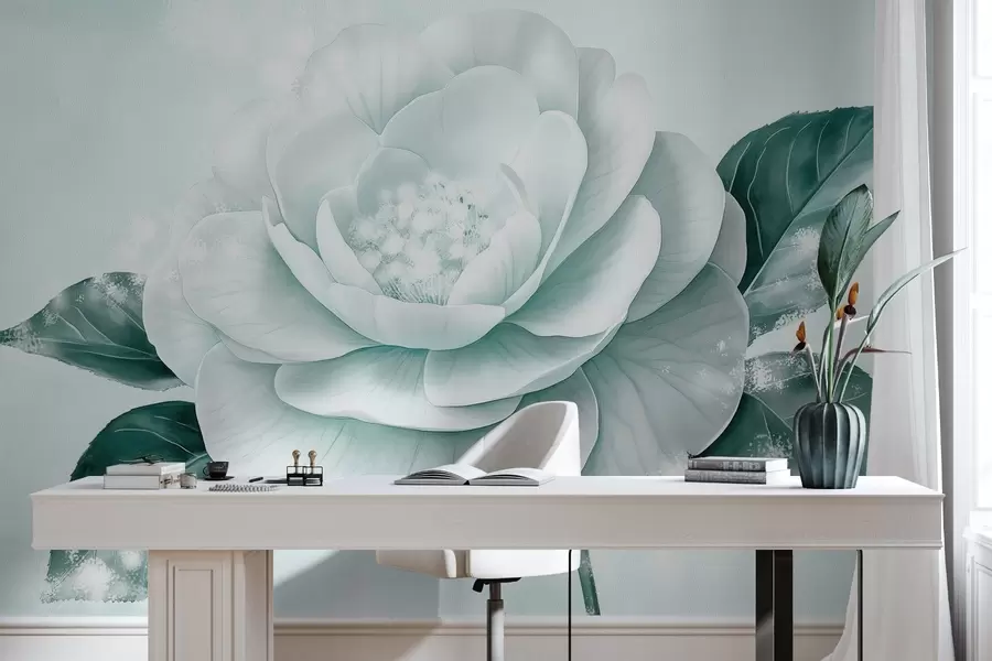 fototapet Frumoasă floare de bujor în culori albastre w03757v1