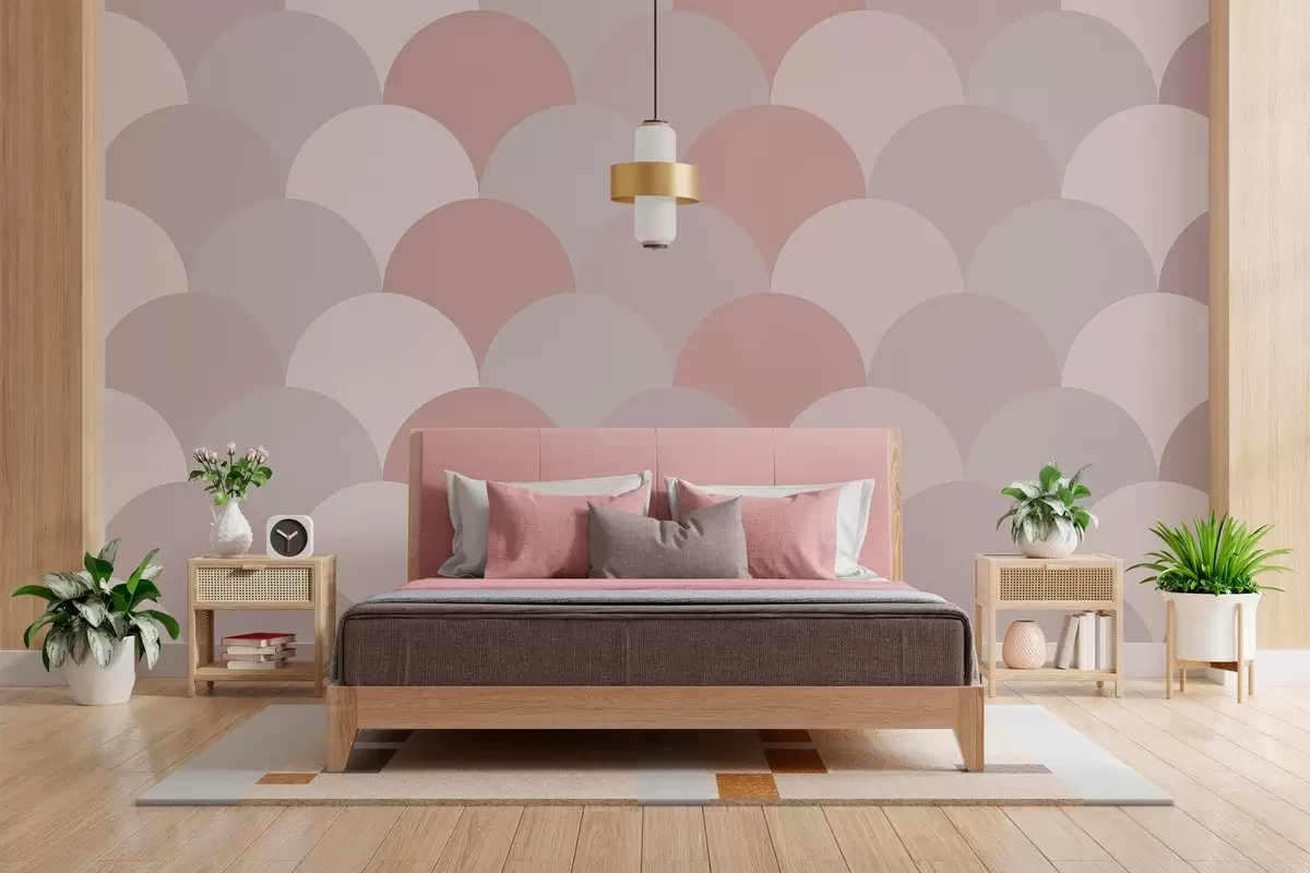 fototapet cântare elegante în nuanțe de gri roz prăfuit și bej w03722