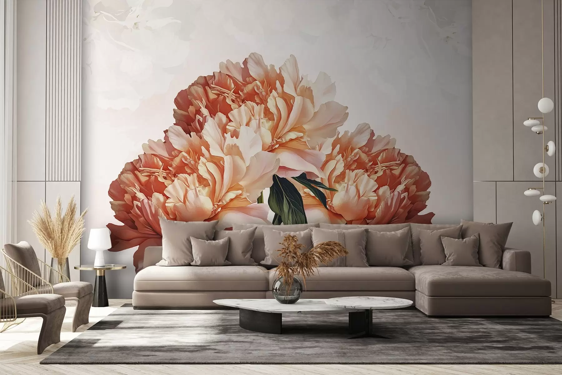 fototapet Flori mari portocalii w03545