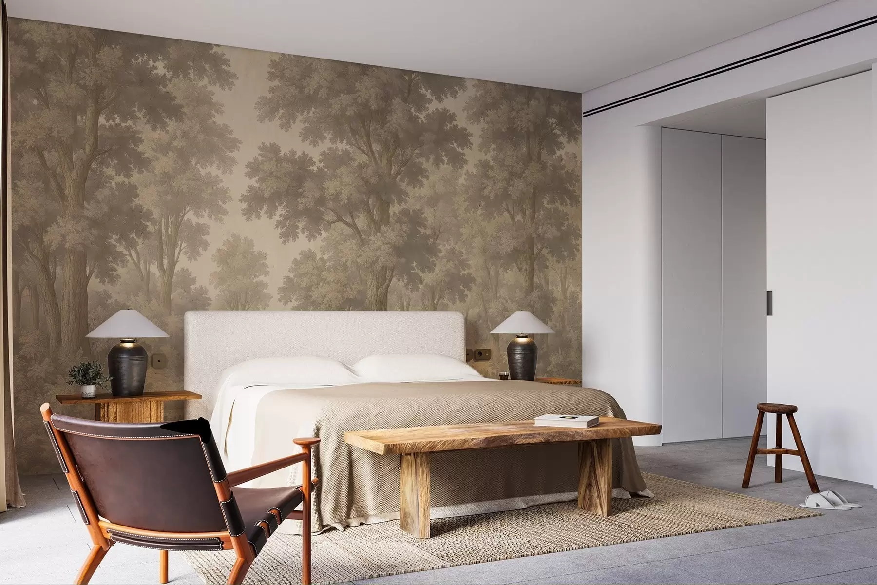 fototapet Imagine modernă a unei păduri în stil grunge w03822v2