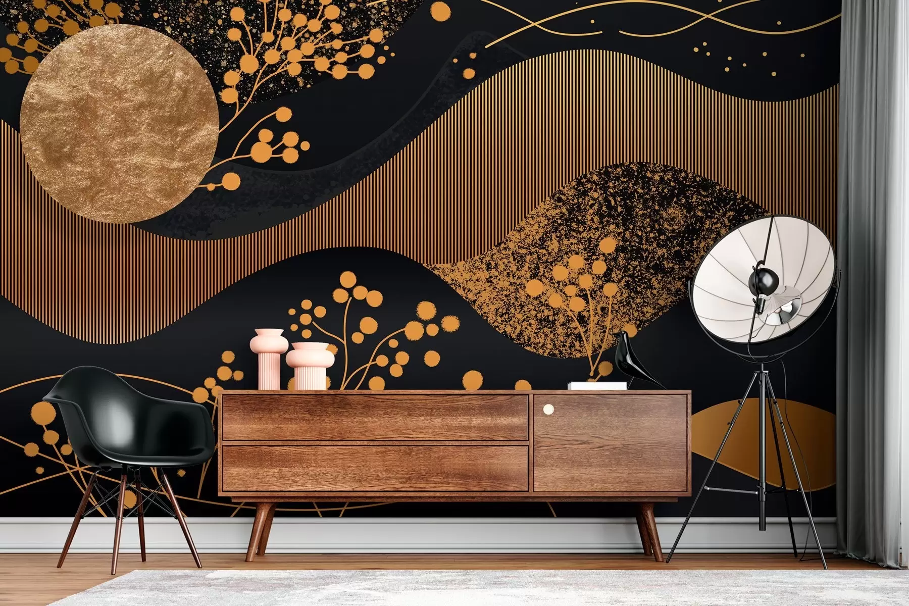 fototapet fabuloasă noapte înstelată în stil abstract w03764