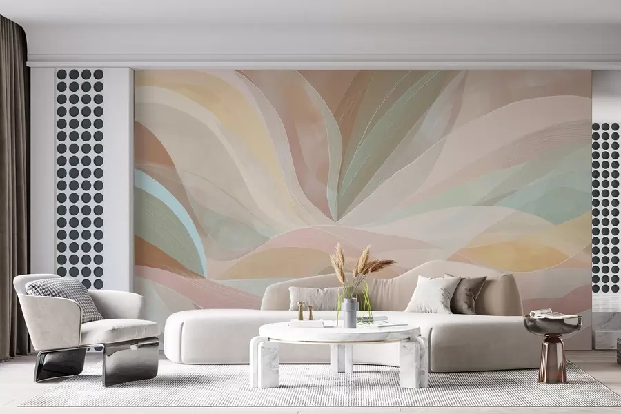 fototapet Abstracție, valuri sub formă de dealuri și munți w09086