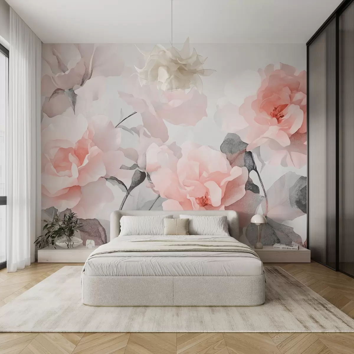 fototapet Delicate flori de epocă cu textură w09071v1