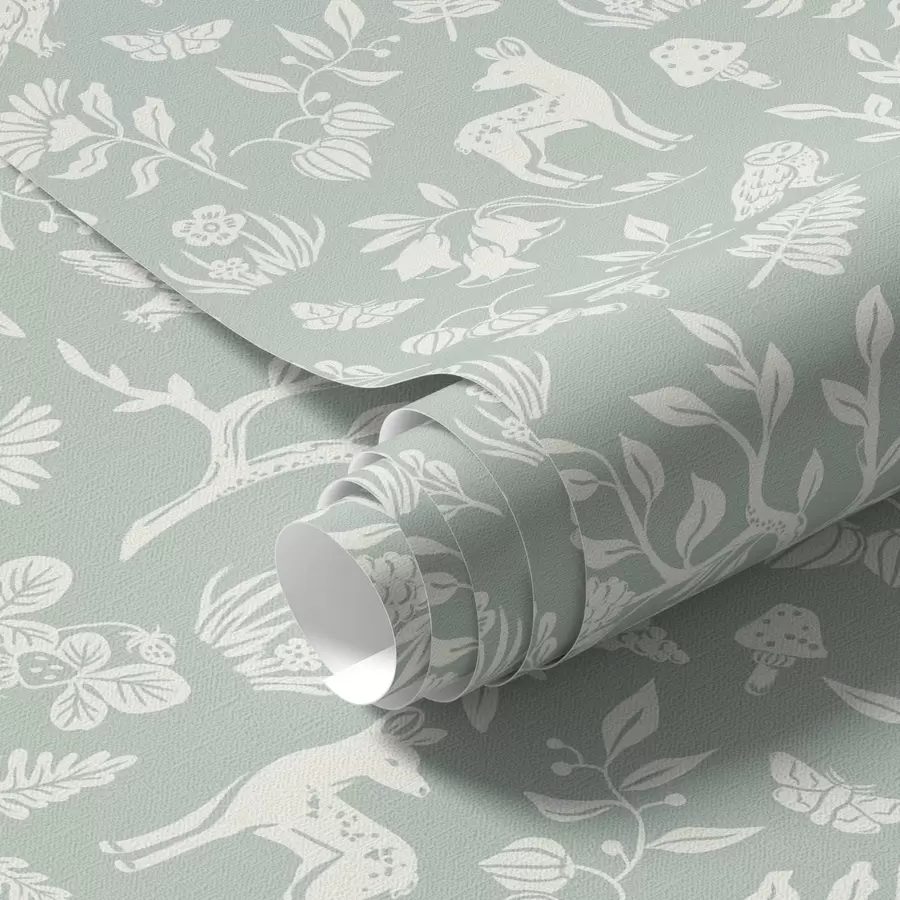 fototapet Animale și plante scandinave pe un fundal de mentă a00149