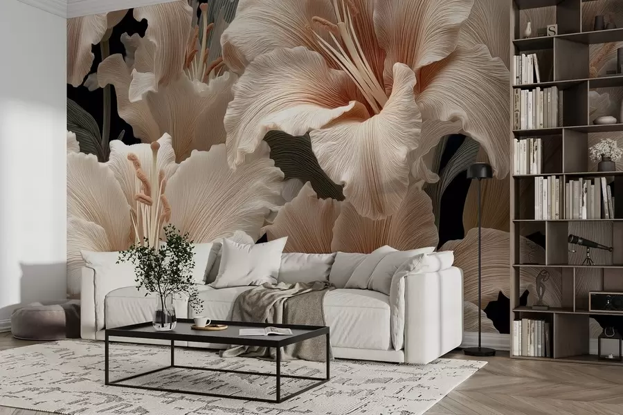 fototapet Crini bej delicați w09090