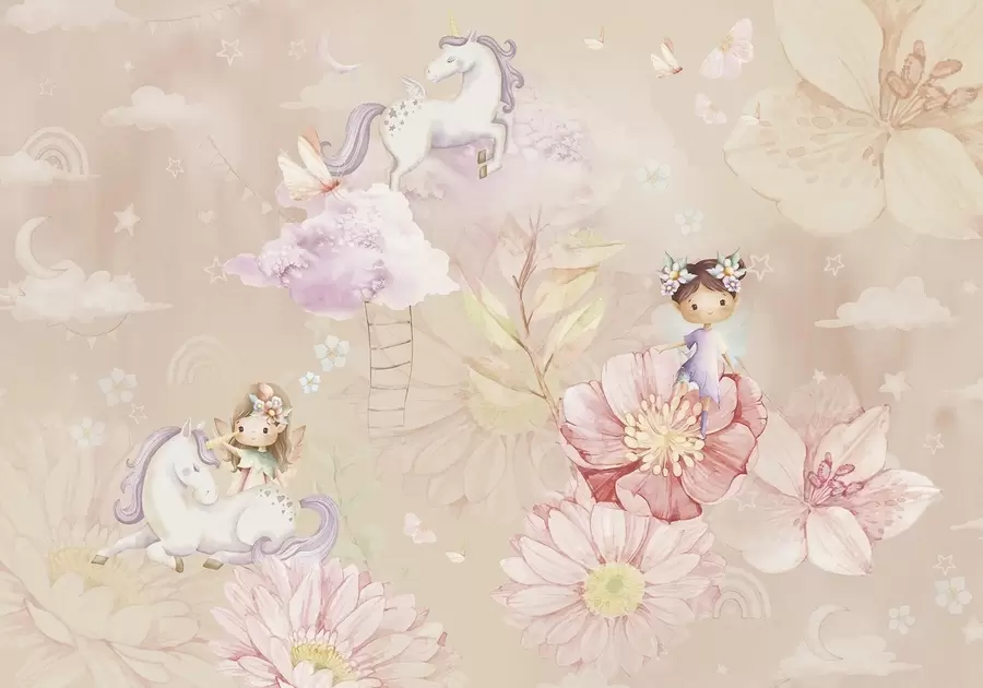 fototapet Zâne zână și unicorn w04051