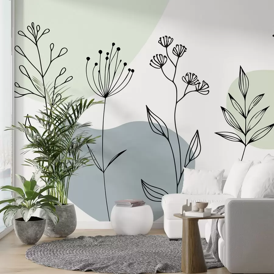 fototapet Contur floral boho w04080v1