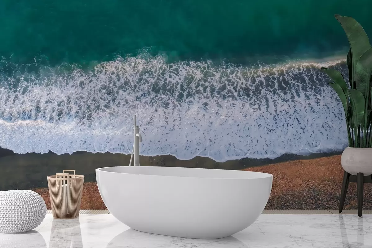 fototapet Ocean valuri, plaja, aer fotografie, realism, vara w04095