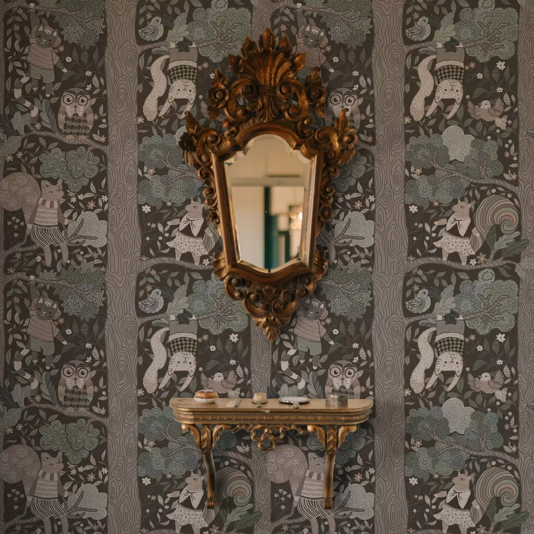 fototapet Desen grafic desenat de mână al naturii în stil etno a00173